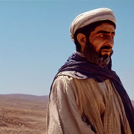 Image similar to Kurdish shepherd wearing Kurdish clothes in a movie directed by Christopher Nolan, movie still frame, promotional image, imax 70 mm footage, 8k