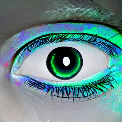 Image similar to rainbow cosmic eyes