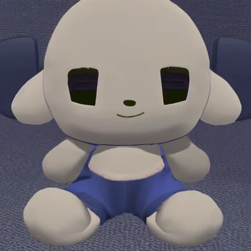 Image similar to very cute fumo plush of a boy rendered on a playstation psx from 1 9 9 4, low res, nearest neighbor filtering, aliasing