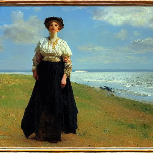 Image similar to A portrait of God, wide shot, photorealistic, by Ilya Repin