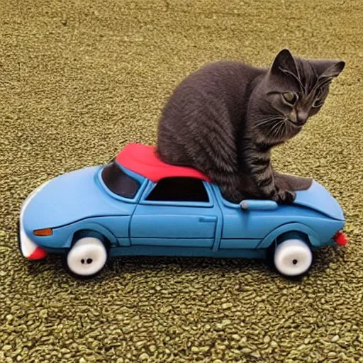 Image similar to cat driving car