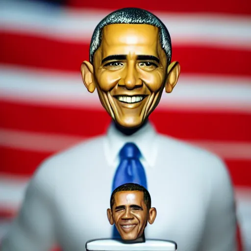 Image similar to bobblehead of Obama, 4k picture