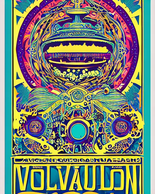 Prompt: avalon ballroom poster art by victor moscoso, hd vector art, award winning on behance