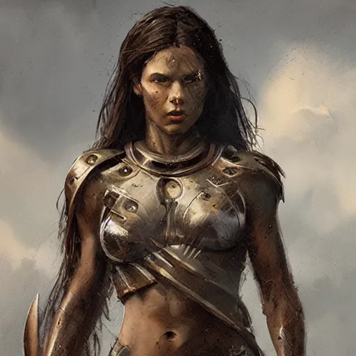 Image similar to a portrait of an spartan woman, Matte painting , detailed painting, greg rutkowski