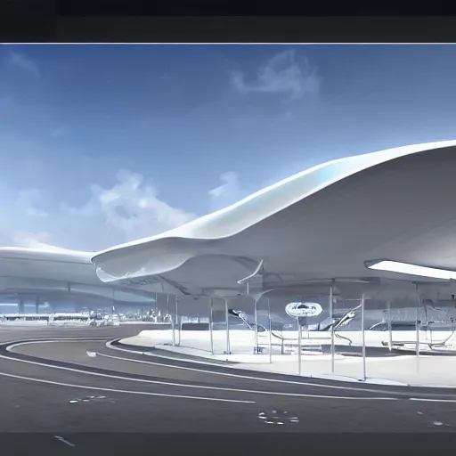 Image similar to drone footage sci-fi airport on the coronation of napoleon painting and digital billboard in the middle, unreal engine 5, keyshot, octane, artstation trending, ultra high detail, ultra realistic, cinematic, 8k, 16k, in style of zaha hadid, in style of nanospace Michael Menzelincev, in style of Lee SOUDER, in style of photogrammetry cloud, in plastic, dark, tilt shift,