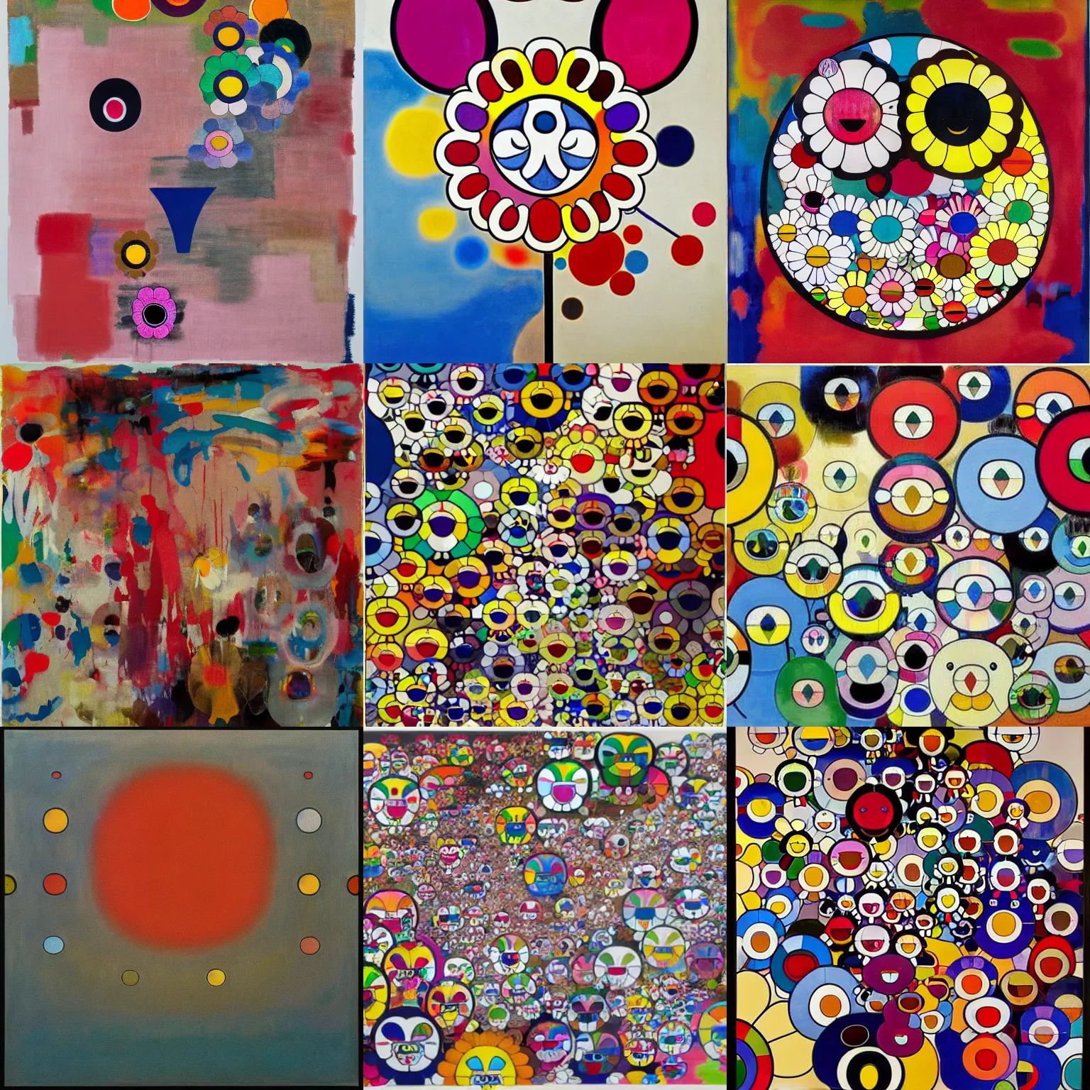 Prompt: artwork by rothko, takashi murakami