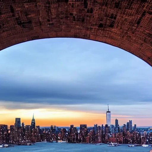 Image similar to view of New York from a portal to the Hell