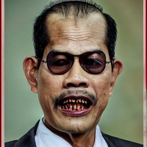 Image similar to Vajiralongkorn appears as GG Allin, portrait, close up, high quality, photo