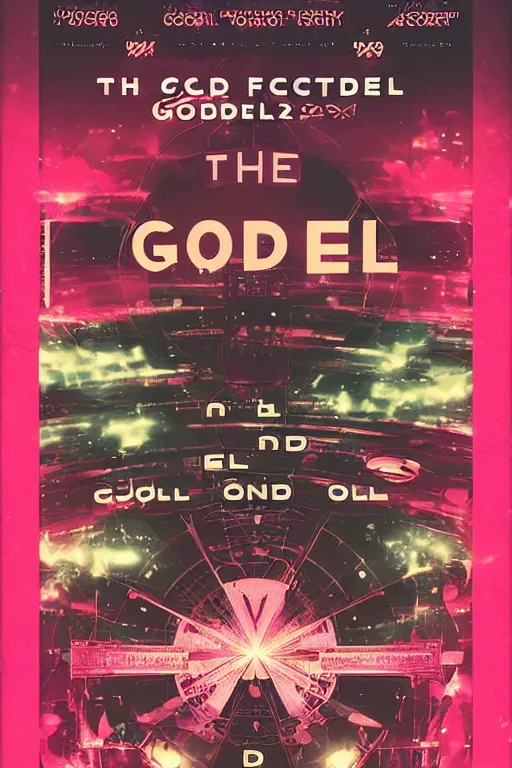 Prompt: the godel codex, futuristic electronic concert poster, the godel codex, godel, godel, godel