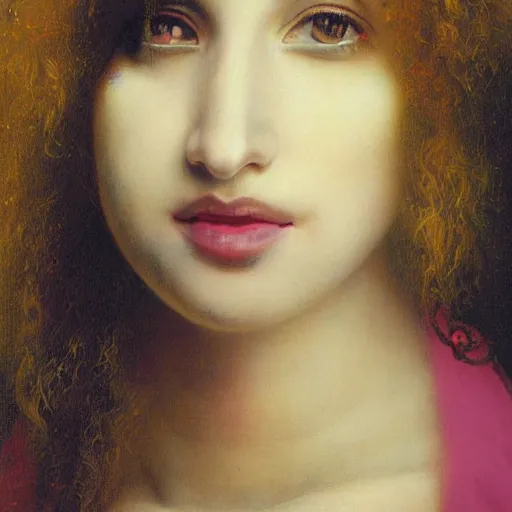 Image similar to portrait of a pink queen, by howard david johnson