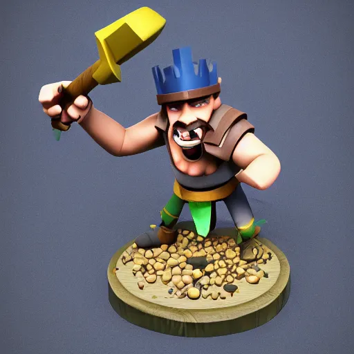 Prompt: a clash royale unit model of a zombie