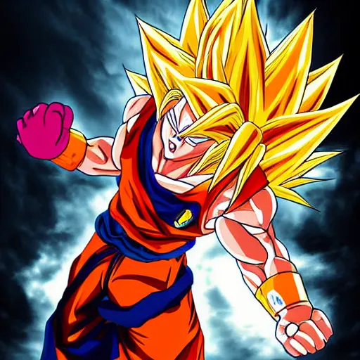 Image similar to Lebron James cosplay as Goku, super saiyan, Dragonball Z anime artwork, detailed digital art, colourful masterpiece beautiful beautiful beautiful