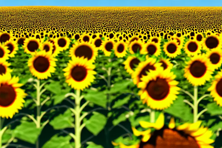 Image similar to a cute little robots at sunflower field. super realistic 8 k render of a elegant, cinematic composition