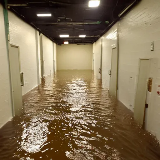 Image similar to the backrooms flooded,