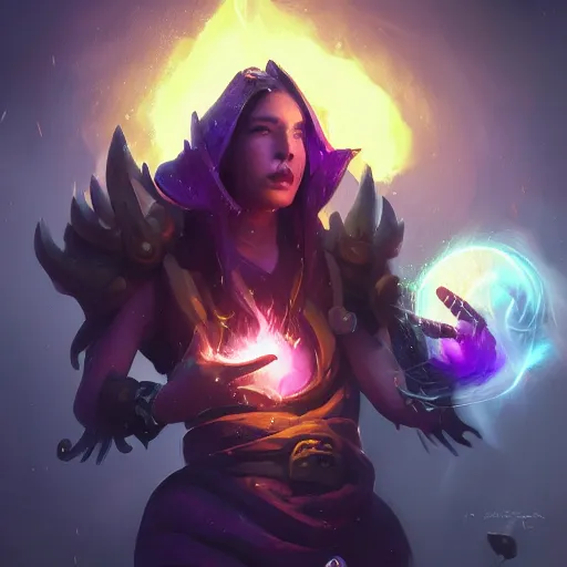 Prompt: arcane style spinning ball made of dark violet smoke, magic smoke, magic experiment, bright art masterpiece artstation. 8k, sharp high quality artwork in style of Jose Daniel Cabrera Pena and Greg Rutkowski, golden theme, concept art by Tooth Wu, blizzard warcraft artwork, hearthstone card game artwork