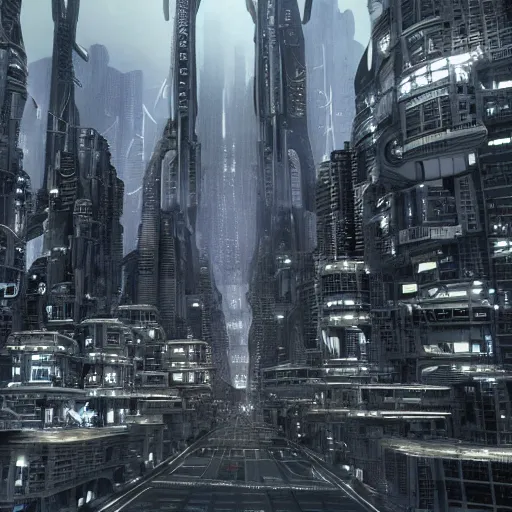 Image similar to photo of a futuristic city in a dystopian future made of electronic components by hr giger. Very detailed 8k. Unreal engine 5 render with nanite, global illustration and path tracing. Cinematic post processing.