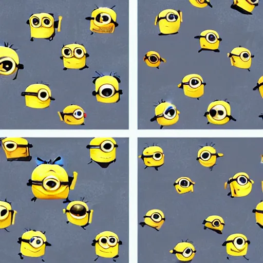 Image similar to icon pack based on minions ultra realistic