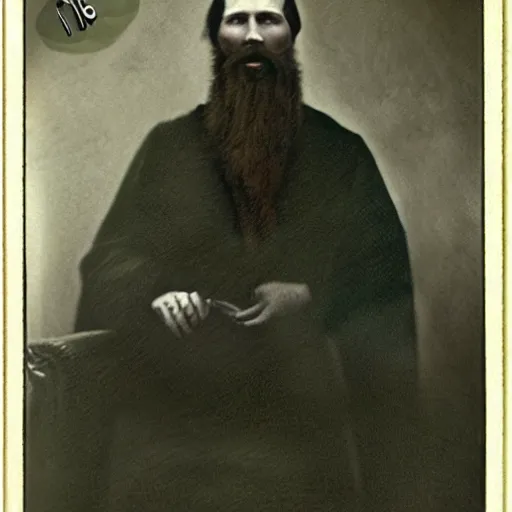 Prompt: rasputin real life photo portrait, digital color restoration life like