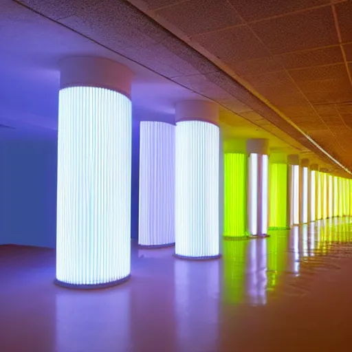 Prompt: dan flavin pillars of light