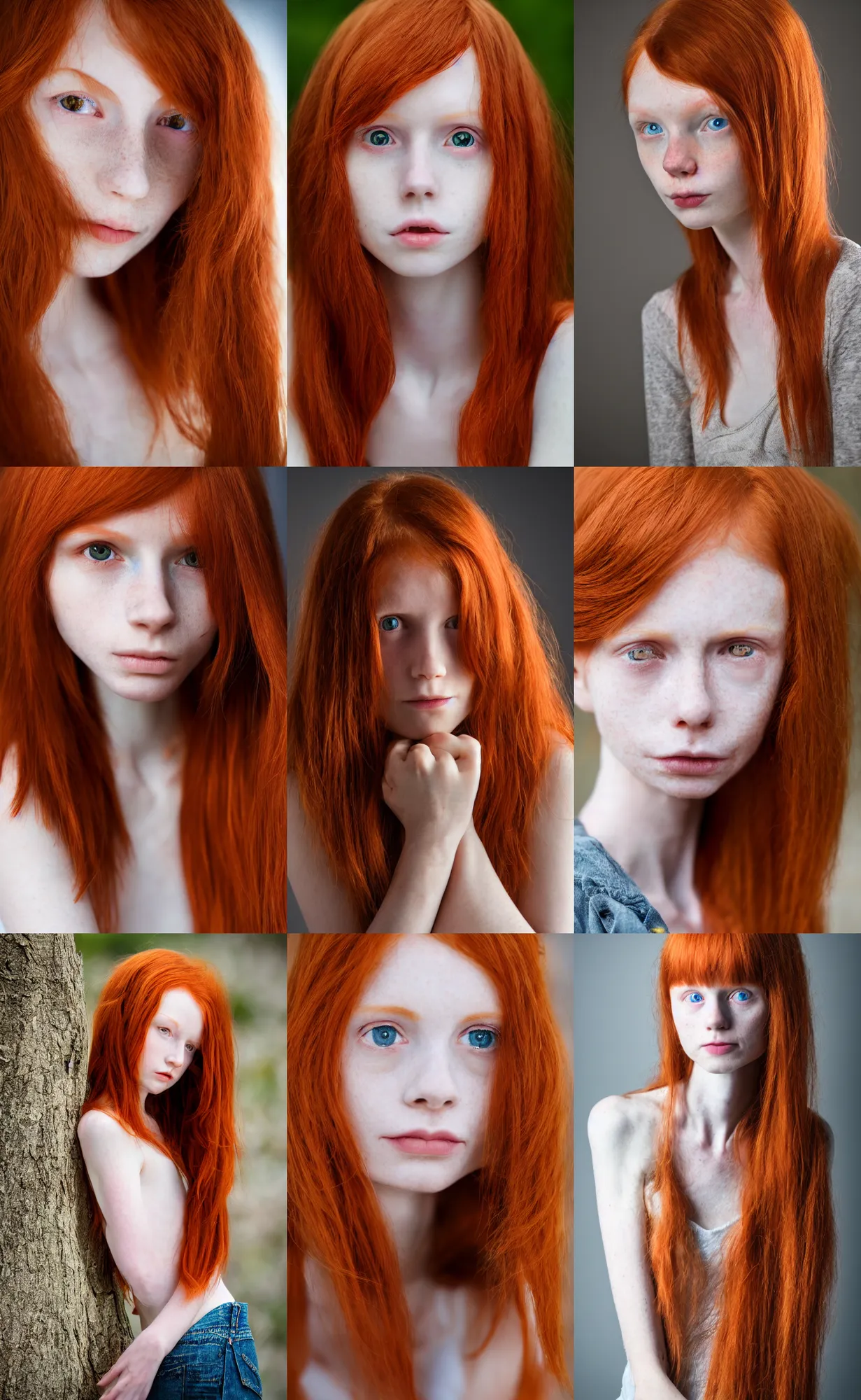 Prompt: photo of anorexic redhead girl close. highly detailed 8 k. intricate. nikon d 8 5 0 5 5 mm. award winning photography