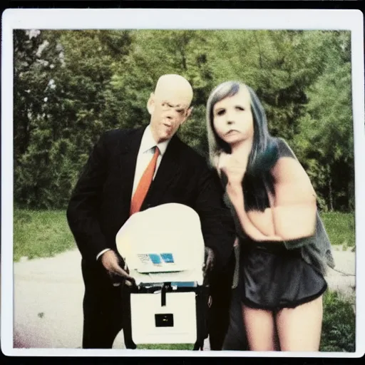 Image similar to found polaroid photo of trash humpers