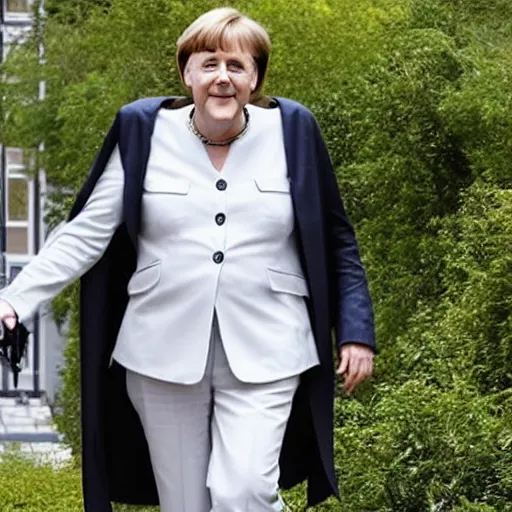 Prompt: angela merkel posing with her lightsaber