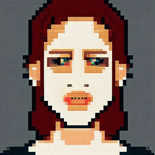 Prompt: female portrait, pixel art