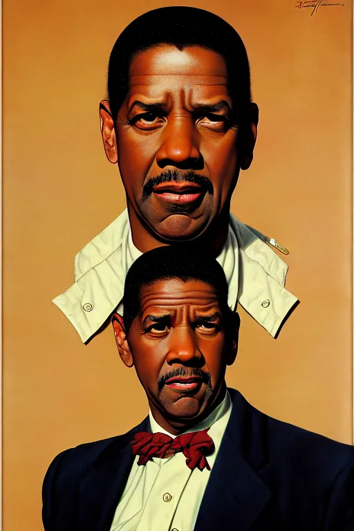 Prompt: skinny denzel washington by gil elvgren and norman rockwell and rob gonsalves and hajime sorayama, hyperrealistic, high detail, ultra detailed, highly detailed face, ruffled fabric