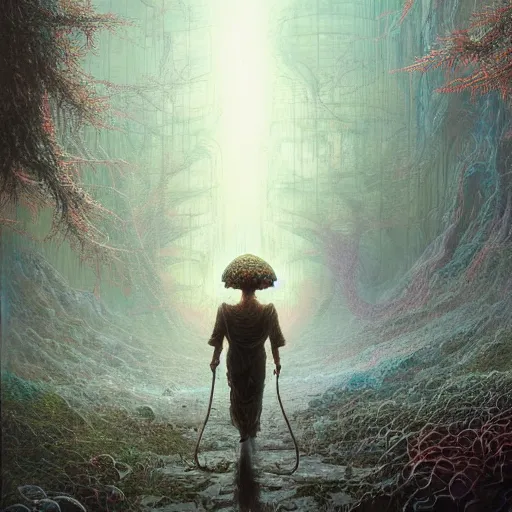 Image similar to opalescent walkway quantum digital art matte painting hyper realism sharp focus intricate details by tomasz alen kopera, victo ngai, greg rutkowski, tim white, beksinski, artgerm, paul lehr, andreas rocha