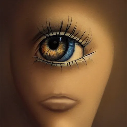 Image similar to behance contest winner, airbrush art, a painting of a woman, minimalist, skeuomorphic, detailed painting, very detailed, pop surrealism, an ultrafine detailed painting by rafal olbinski