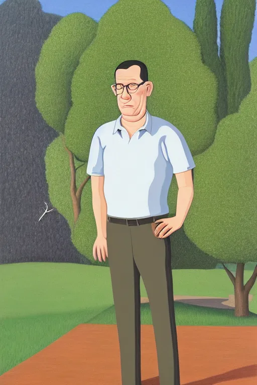 Image similar to Portrait of Hank Hill by David Inshaw