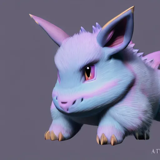 Prompt: photography of a realistic male nidoran animal, ultra detailed, 8 k, cinematic lighting, natural background, trending on artstation, pokemon