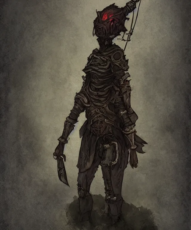 Prompt: a oil / watercolor painting full body character portrait of a artificial slave in the style of dark souls in the style of darkest dungeon trending on artstation deviantart pinterest detailed realistic hd 8 k high resolution