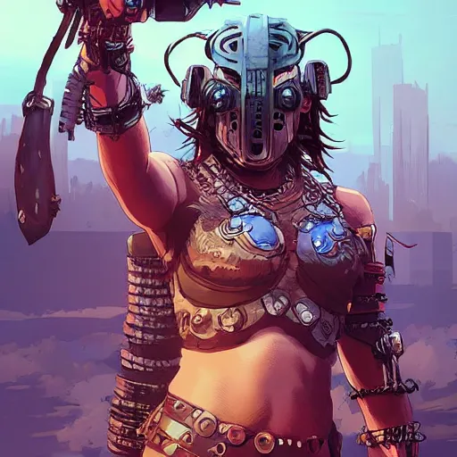 Image similar to cyberpunk viking helmet mask warrior goddess robot ninja fantasy, art gta 5 cover, official fanart behance hd artstation by jesper ejsing, by rhads, makoto shinkai and lois van baarle, ilya kuvshinov, ossdraws