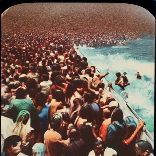 Image similar to 1970 color photo Polaroid of Moises Crossing the Red Sea