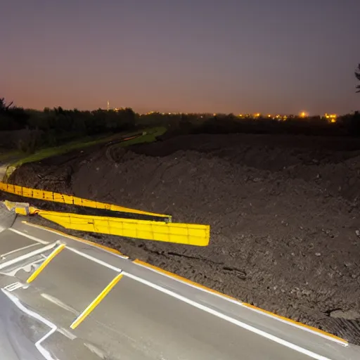 Image similar to road construction at night