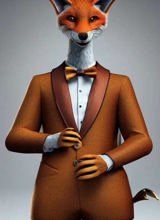 Image similar to polished ornate anthropomorphic vulpes vulpes fulva teacher wearing suit : : weta disney pixar movie still photo : : hi - fructose, sci fi, fantasy, decadent highly - detailed digital painting, golden ratio, octane render, artstation, smooth, sharp focus, artgerm, mucha, loish, wlop : :