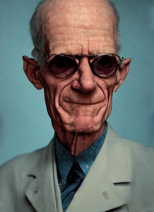 Prompt: 3 0 0 5 ( professor hubert j. farnsworth ), portrait photography feroflex photorealistic studio lighting ektachrome detailed intricate face details, ultradetails, beautiful face