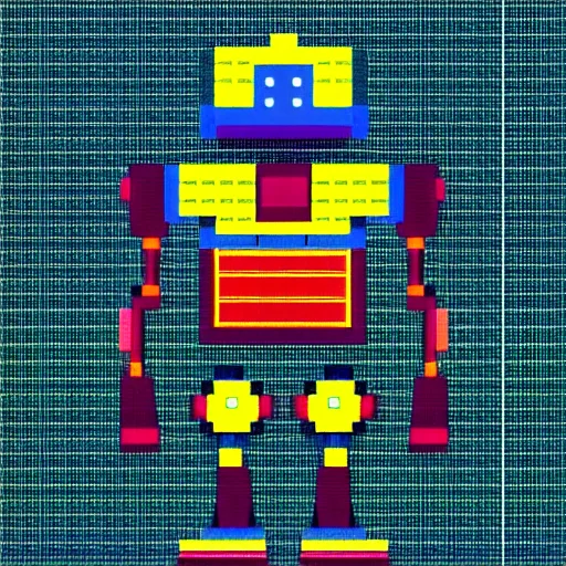 Prompt: pixelart robot.
