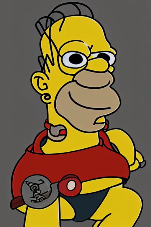 Image similar to an in game portrait of homer simpson from the legend of zelda breath of the wild, breath of the wild art style.