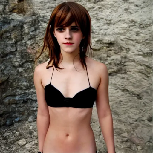 Prompt: emma watson as anime girl in bikini