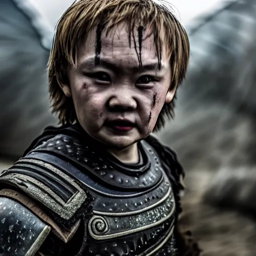 Image similar to justin sun as chucky in game of thrones, 4 k, epic, cinematic, focus, movie still, fantasy, serious, extreme detail, atmospheric, dark colour, sharp focus