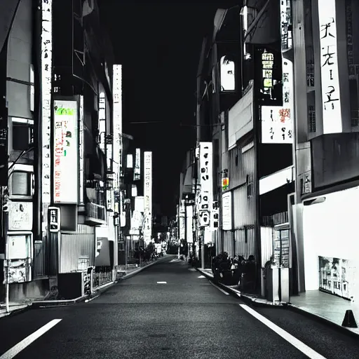 Prompt: tokyo street, lighting, dark sky