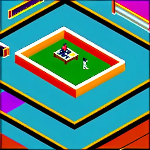 Image similar to isometric formula 1 game 1990s