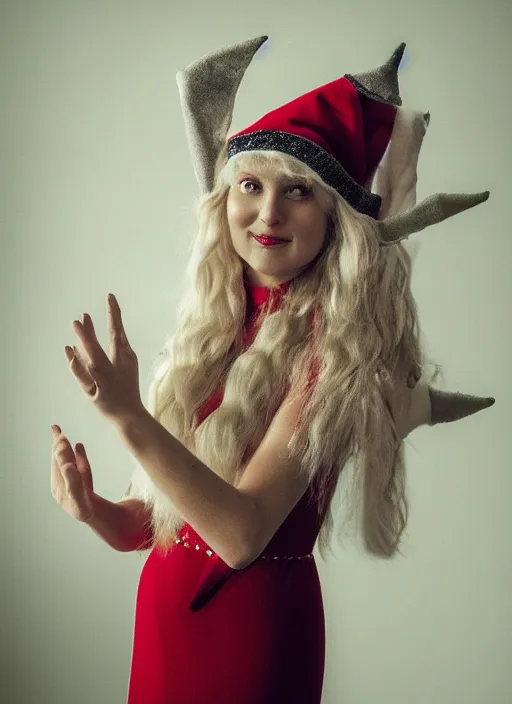 Prompt: the singer aurora aksnes as an elf