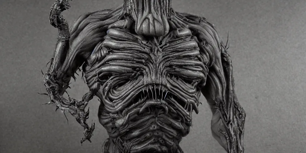 Image similar to enomorph in the style of HR Giger, claymation, movie scene