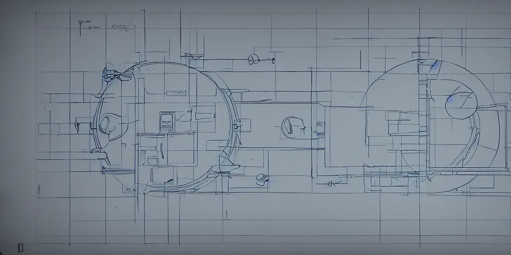 Prompt: portal gun blueprint, high detail