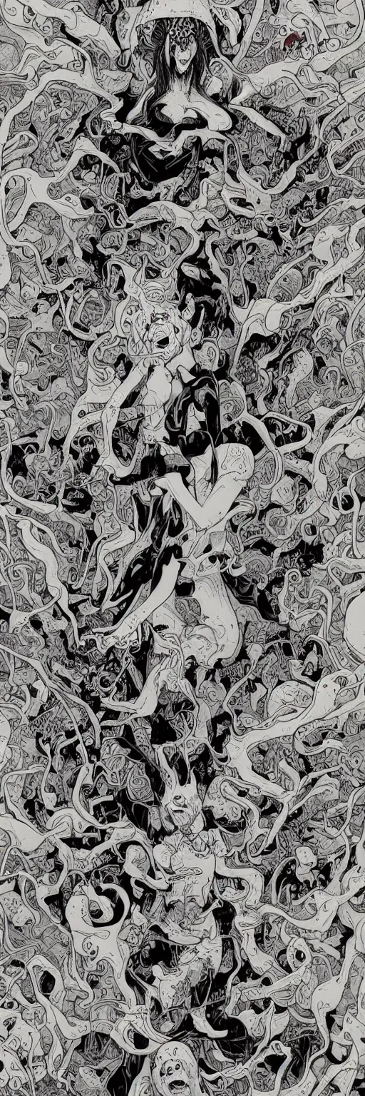 Prompt: woman screaming nightmare alien invasion attacking earth the end of the world, by james jean,