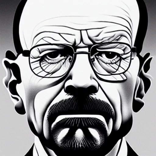 Prompt: walter white by dan hillier