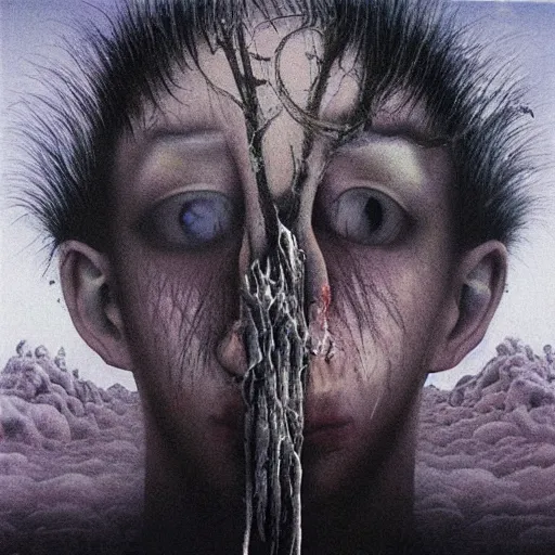 Bladee Album Cover Made By Zdzislaw Beksiński | Stable Diffusion